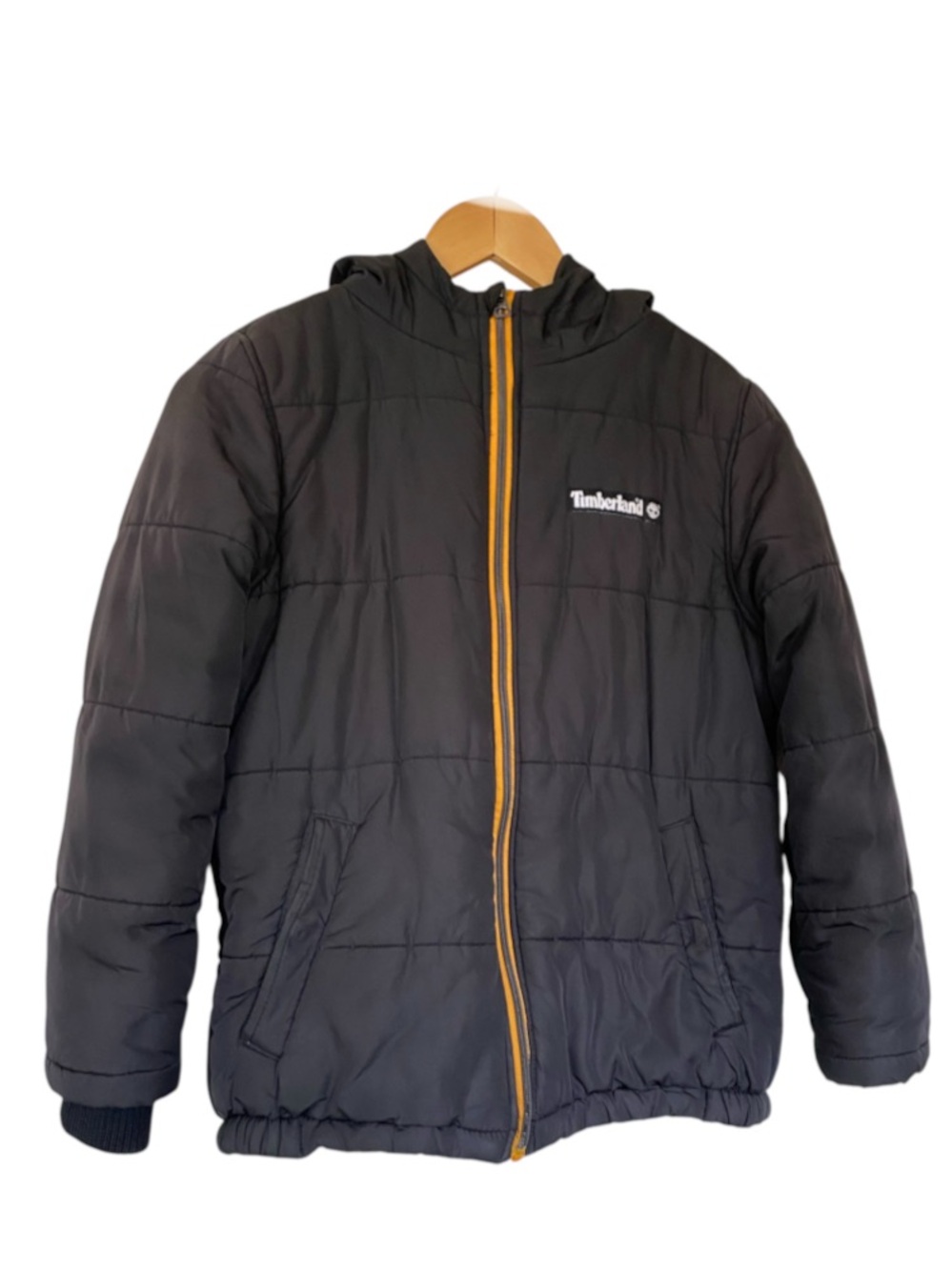 TIMBERLAND Youth'Black Orange Lining And Trim Puffer Jacket Classic Size M 10-12